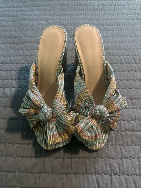 Loeffler Randall Shoes - Loeffler Randall Pastel Multicolor Pleated Bow Heel EUC